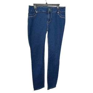 *Fashion 2 Love Juniors 15 Jeans Skinny Yellow Embroidery 32x30.5 Cotton Blend